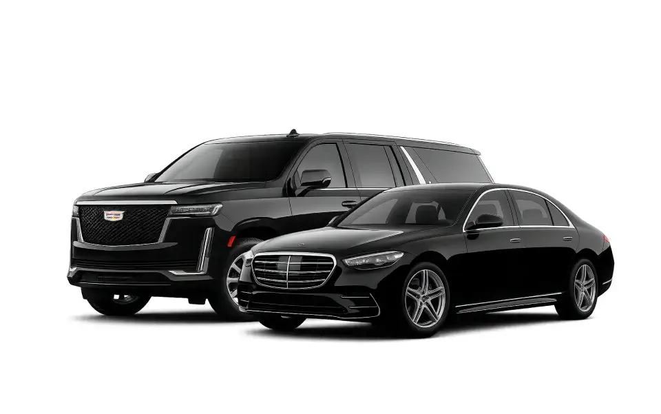 Cadillac Escalade, Mercedes S-Class, or similar.